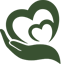Heart on the palm icon